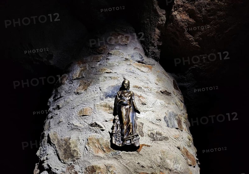 St Barbara in the visitor gallery of the Steinkaulenberg gemstone mines, show mine in Idar-Oberstein, Rheinpland-Pfalz, Germany, Europe