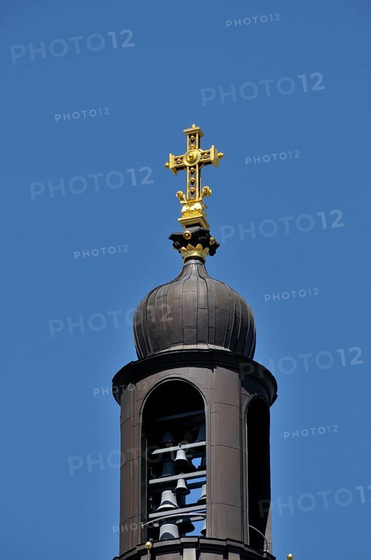 Dome with carillon of the Protestant Christuskirche in Mainz, Rhineland-Palatinate, Germany, Europe