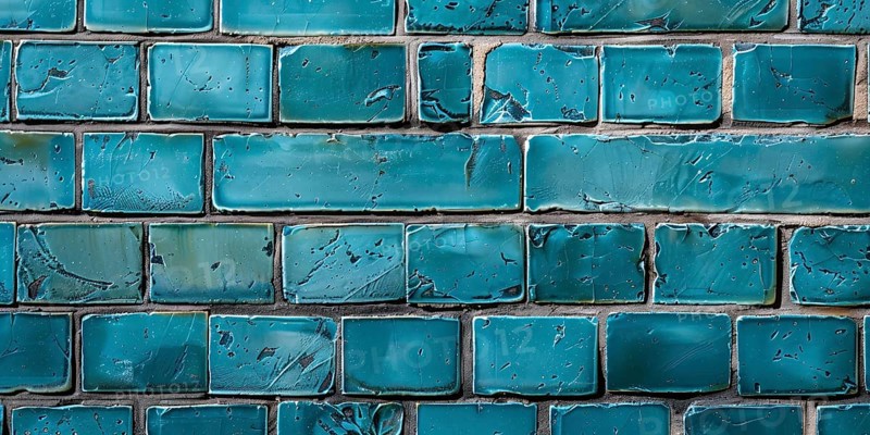 Banner with bright blue stone bicks. Generative Ai, AI generated