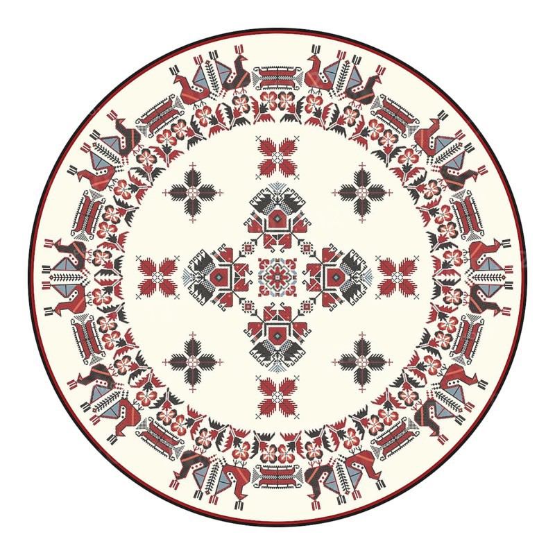 Traditional Bulgarian embroidery design element over white background