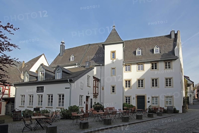 Historic Boos von Waldeckscher Hof, distillery and wine shop, Meisenheim, Rhineland-Palatinate, Germany, Europe
