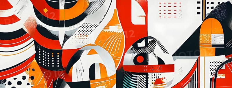 Illustration of an abstract Easter egg design with geometric patterns, bold colors, and a mix of textures, creating a modern and dynamic look, AI generated