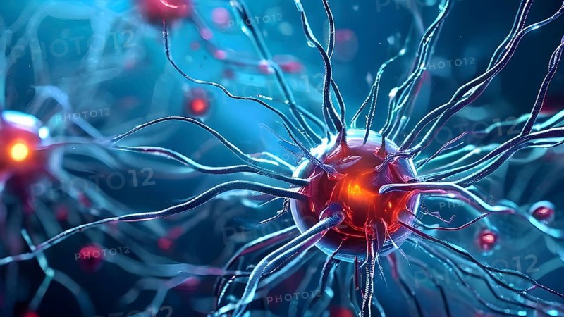 3d illustration of human neurons ans synapses of the nerve system, AI generated