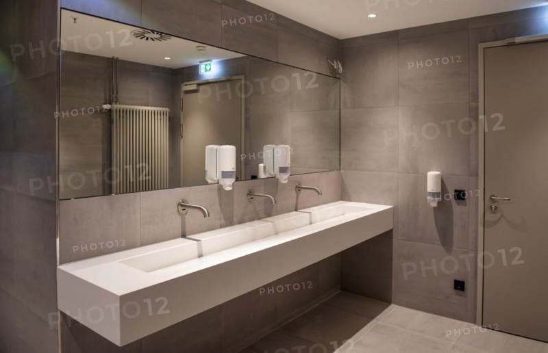New washroom, media centre, press centre, MHPArena, MHP Arena Stuttgart, Baden-Württemberg, Germany, Europe