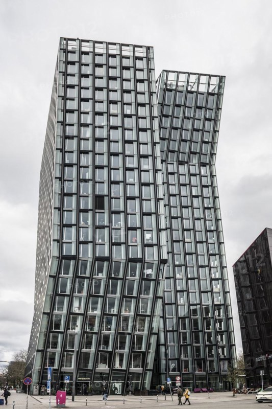 Modern high-rise buildings, Reeperbahn, St. Pauli, Hamburg, Germany, Europe