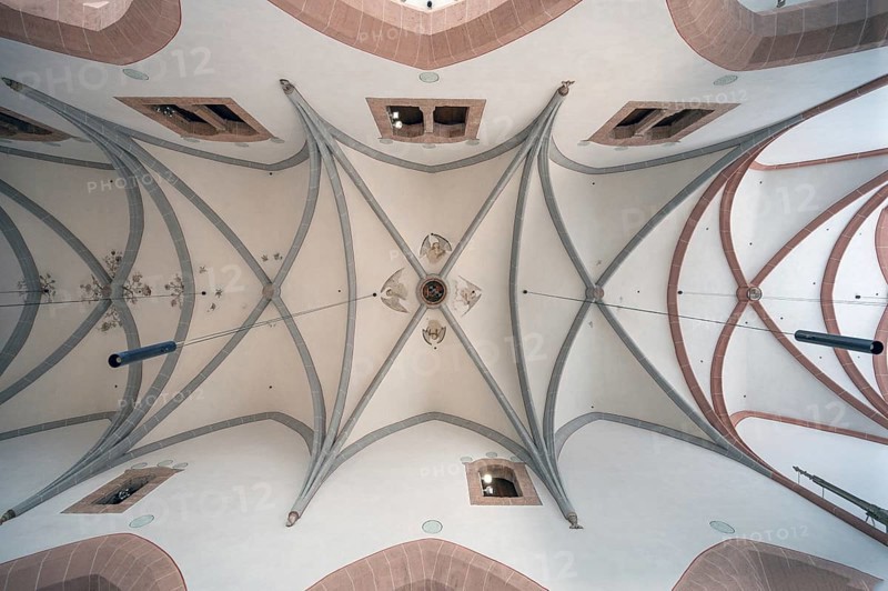 Vaults of the town church of St John and St Martin, built in the 15th century in the Gothic style, Schwabach. Middle Franconia, Bavaria, Germany, Europe