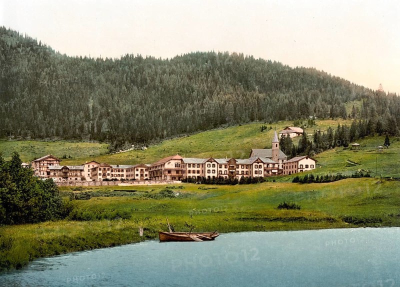 Madonna di Campiglio, Tyrol, former Austro-Hungary, today Italy, c. 1890, Historic, digitally restored reproduction from a 19th century original Madonna di Campiglio, Tyrol, former Austro-Hungary, today Italy, 1890, Historic, digitally restored reproduction from a 19th century original