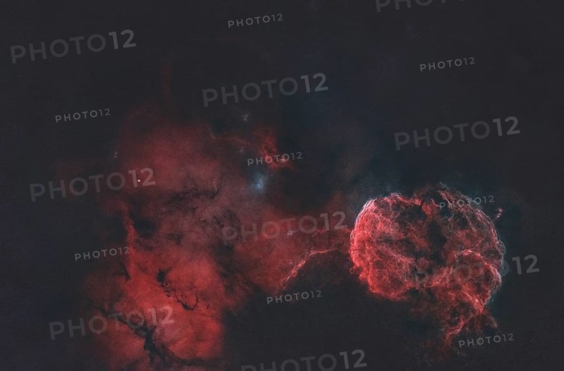 IC443, jellyfish nebula without stars, galactic supernova remnant in the constellation Gemini on the ecliptic