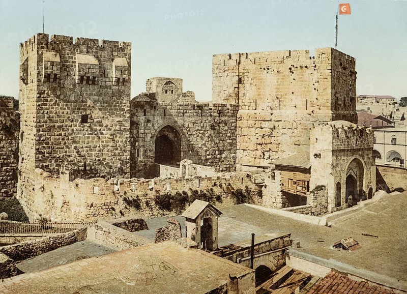 Tower of David, Jerusalem, Palestine, Israel, Holy Land, photochrome print around 1890, Asia