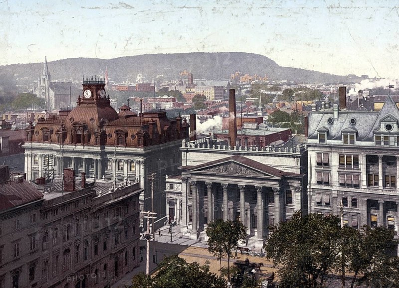 Montreal from Church of Notre Dame, Canada, Historic, digitally restored reproduction from a 19th century original, Record date not stated, North America