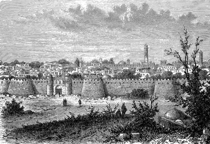 Xiva or Khiva, Khiwa, an oasis town in Uzbekistan, in 1880, Historical, digital reproduction of an original from the 19th century