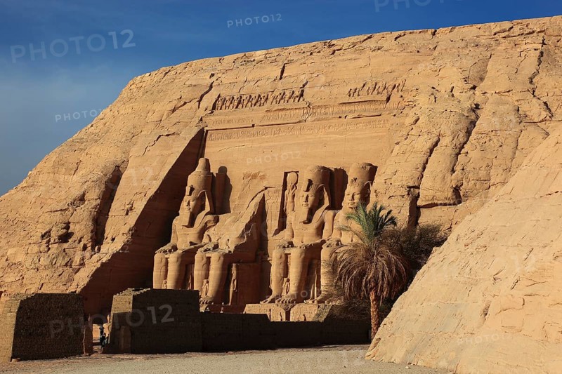 Abu Simbel, also Abu Simbal, Ebsambul or Isambul, entrance to the temple of Ramses II, Upper Egypt, Egypt, Africa