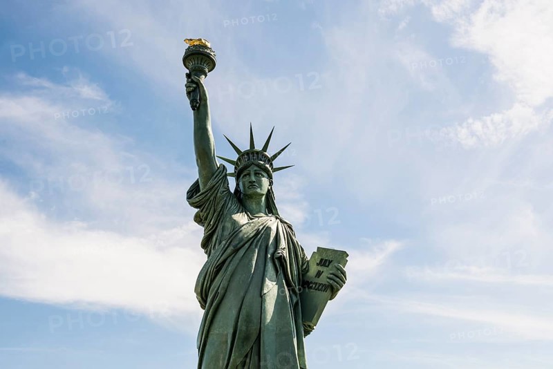 Replica of the Statue of Liberty by Frédéric Auguste Bartholdi, Colmar, Alsace, Bas-Rhin, France, Europe