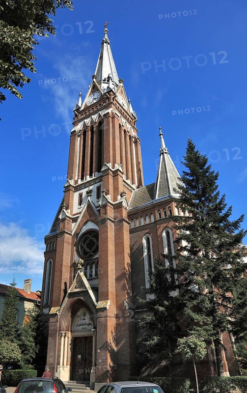 Banat, city of Arad, city centre, protestant church also red church, Biserica Rosie, Romania, Europe