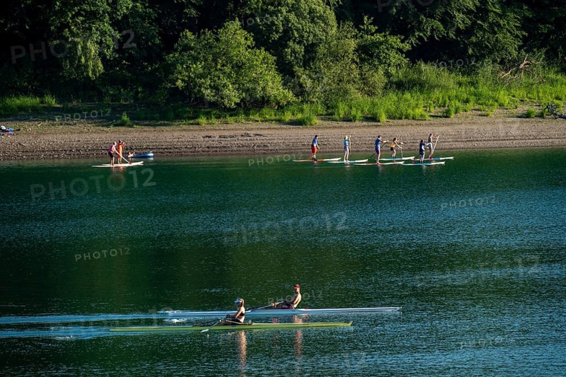 The Hennesee, Hennetalsperre in the Sauerland, bathing bay, Hochsauerlandkreis, near Meschede, North Rhine-Westphalia, Germany, Europe