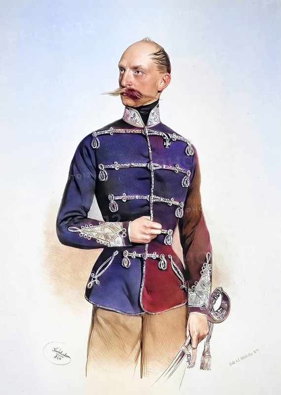 Ignaz Tallian de Vizek (1806-1897), k. k. Colonel of the 5th Hussar Regiment, Historical, digitally restored reproduction from a 19th century original, Record date not stated