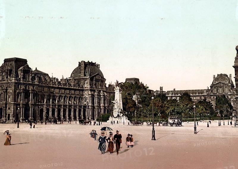 Louvre Palace, Palais du Louvre, former residence of the French kings, Paris, France, 1890, Historical, digitally restored reproduction from a 19th century original, Record date not stated, Europe