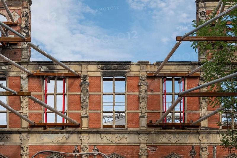 Ruins of the historic stock exchange that burnt down in 2024, landmark, Copenhagen, Denmark, Europe