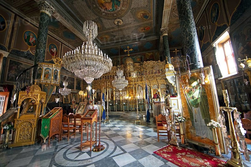 Orthodox church, interior view, Nafplio, Argolis, Peloponnese, Greece, Europe