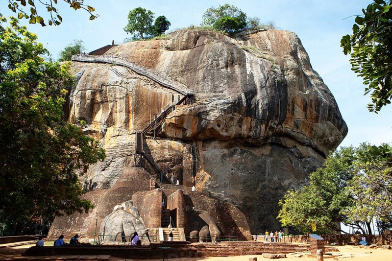 Sigiriya or Lion Rock, historic rock fortress, ruined city of Sigiriya, Central Province, Sri Lanka, Asia