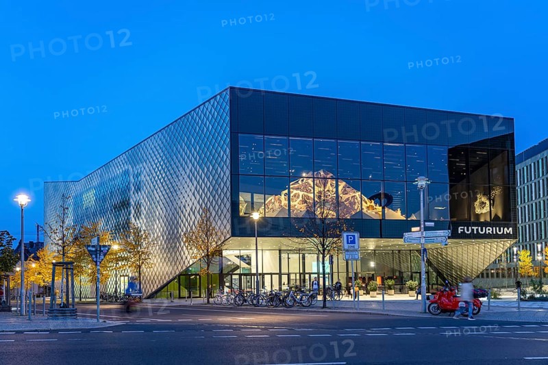 Museum for Questions of the Future Futurium at dusk, Berlin, Germany, Europe