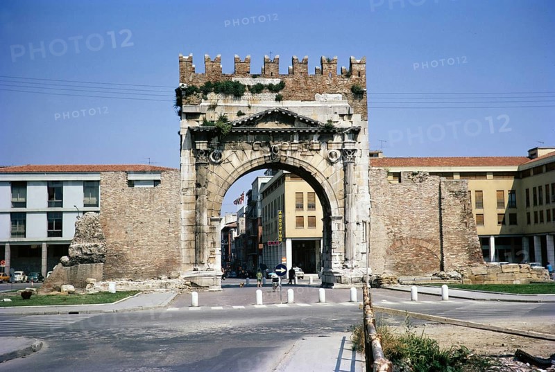 Arch of St Augustus AD BC, Rimini, Emilia Romagna region, Italy 1969