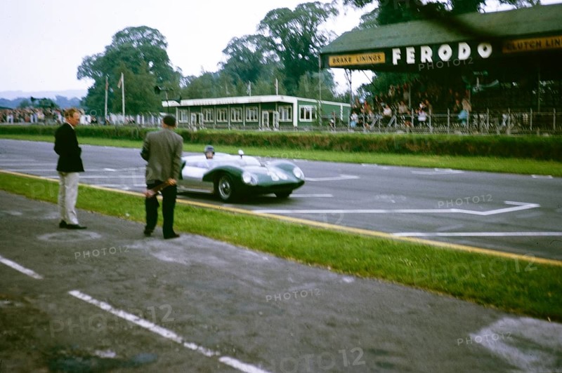 Blurred image of Bill de Selincourt, Whitsun sports car race on 3 June 1963, first place winner, Lotus Climax car, Goodwood, England, UK