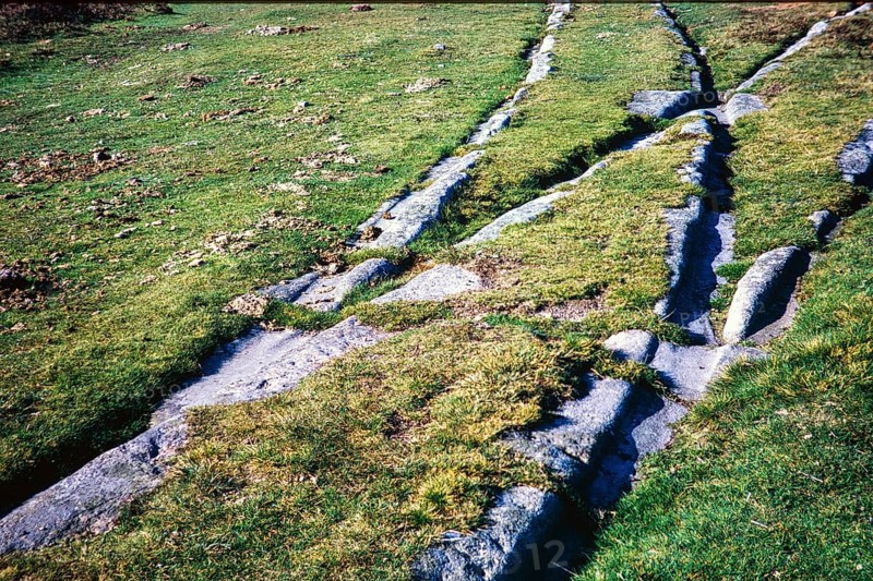 Stone tracks of the granite tramway, Haytor, Dartmoor National Park, Devon, England, UK 1972