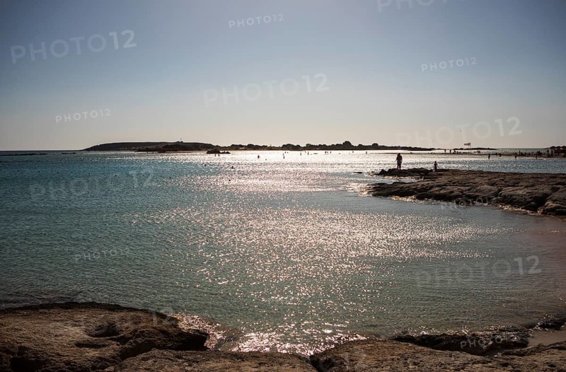 Glittering water surface on the beach of Elafonisi, west coast, Crete, Greece, Europe