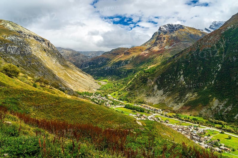 France, Alpes, region Auvergne-Rhône-Alpes, Grajisch Alps, Departement Savoie, old village of Bonneval-sur-Arc at pass Col de I'Iseran, travel landscape nature, Europe