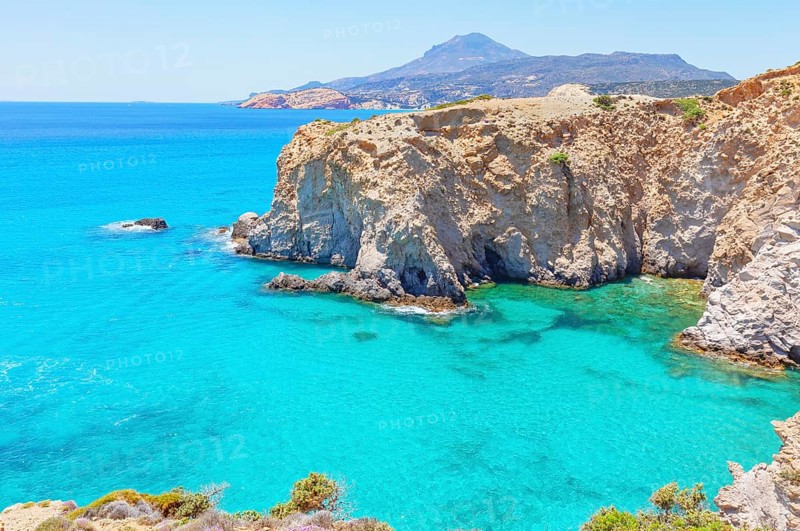 View of Tsigrado bay, Milos Island, Cyclades Islands, Greece, Europe