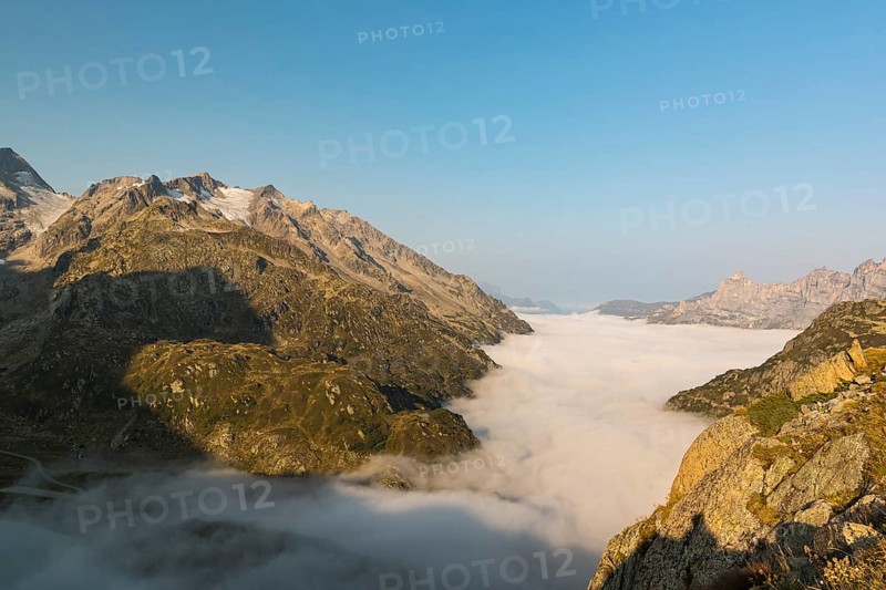 View from the Sustenpass High Alpine Road, close to the lake Steinsee