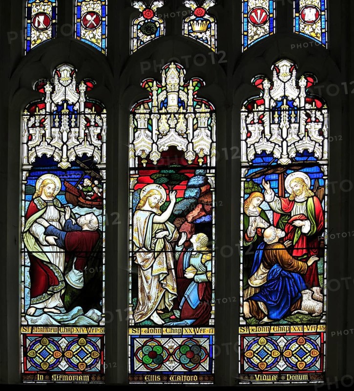 Church of Saint Mary, Dallinghoo, Suffolk, England, UK stained glass window bible stories