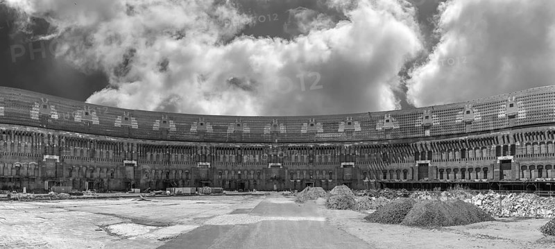 Inner courtyard of the Congress Hall, unfinished National Socialist monumental building on the Nazi Party Rally Grounds, Nuremberg, Middle Franconia, Bavaria, Germany, Europe