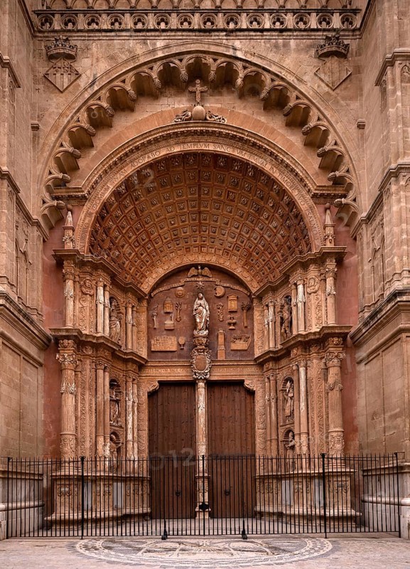 La Seu, Basilica de Santa Maria, Cathedral of St Mary, Palma de Majorca, Majorca, Balearic Islands, Balearic Islands, Spain, Europe