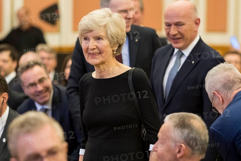 Friede Springer arriving for the award of honorary citizenship to Friede Springer at the Rotes Rathaus, Berlin, 26/02/2025