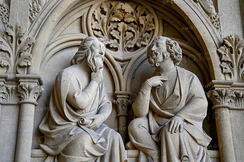 Entrance portal of the Gothic Saint-Étienne Cathedral, detail, St Stephen's Cathedral, Metz, Grand Est region, France, Europe