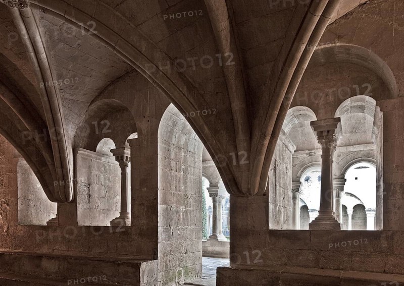 Cistercian monastery founded in 1148, cloister inside, north wing, part of the east wing on the left