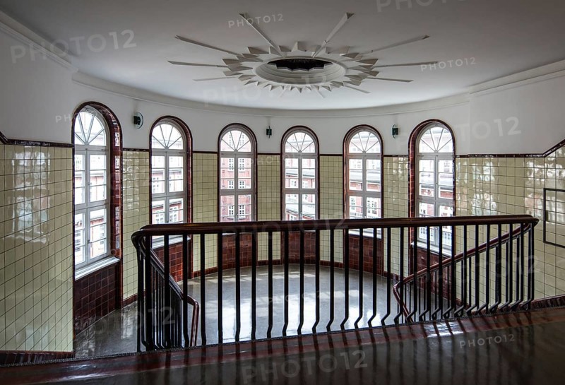 Hamburg Kontorhaus CHILEHAUS, built 1922-24 by Fritz Höger, staircase on the top floor