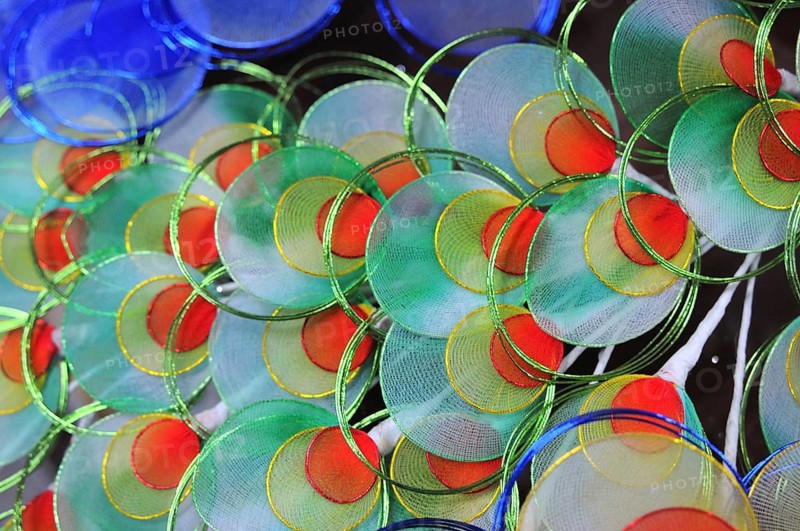 Display of chinese net fans in chinese shop, Yiwu, China, Asia