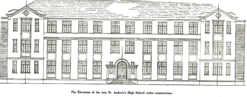 Catholic Community Elevation of new St Andrew's High School under construction, India, Asia