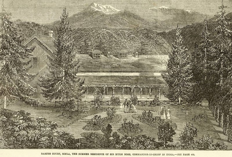 Barnes Court, the summer residence of Sir Hugh Rose, Commander-in-chief of India, Simla, Shimla, Himachal Pradesh, India, Asia