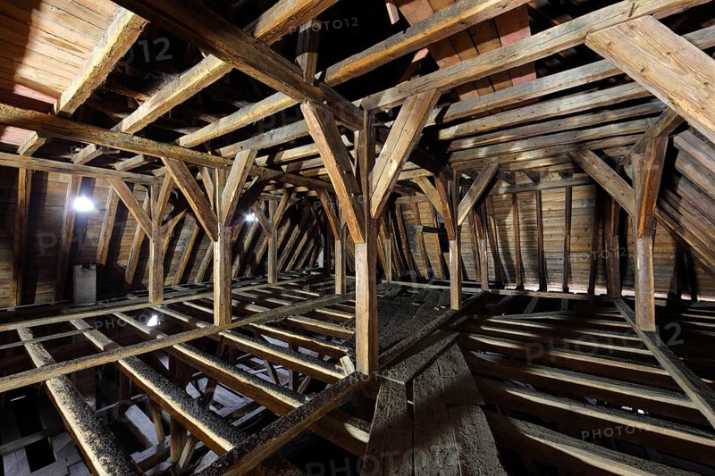 Roof truss above the nave vault Church of St., Church of St., St., St., Saint