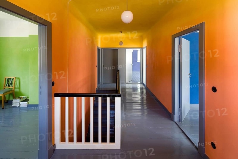 Built in 1923 by Erich Mendelsohn and Richard Neutra, corridor on the first floor with reconstructed wall painting