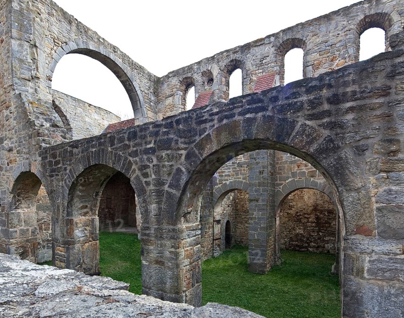 Walbeck (Aller), ruins of the former Benedictine collegiate church of St. Marien, partial view from northwest, built between 10th and 13th century, decayed in the 19th century, St., Sankt, Saint