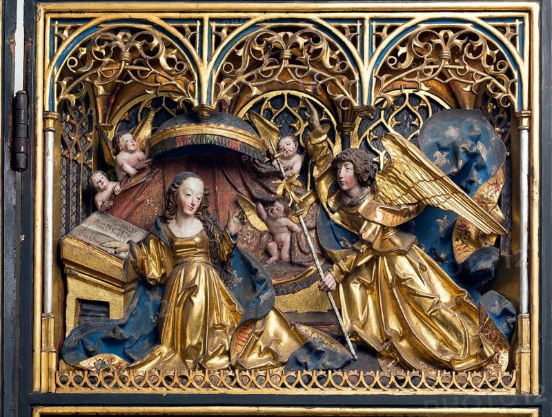 Marian altar (rosary altar) from the Heilig-Geist-Hospital), around 1525, Annunciation, St., Sankt, Saint