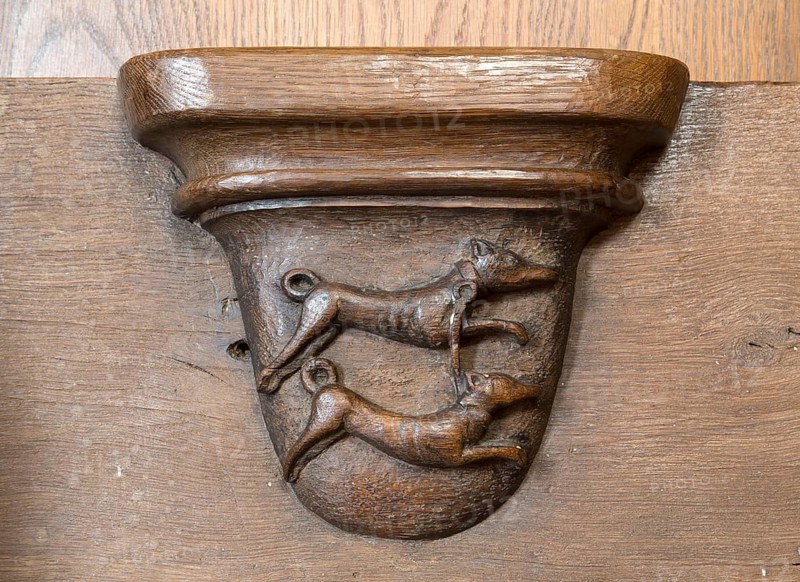Late Gothic choir stalls with stag hunt, St., Saint, Saint