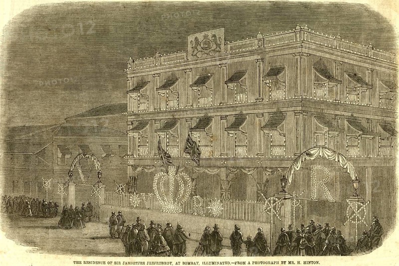 The residence of sir Jamsetjee Jeejeebhoy, Bombay now Mumbai, Maharashtra, India, Asia