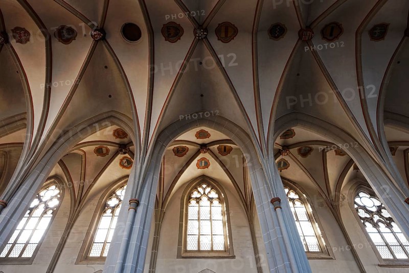 View into the vaults of the nave and south aisle, St., Sankt, Saint