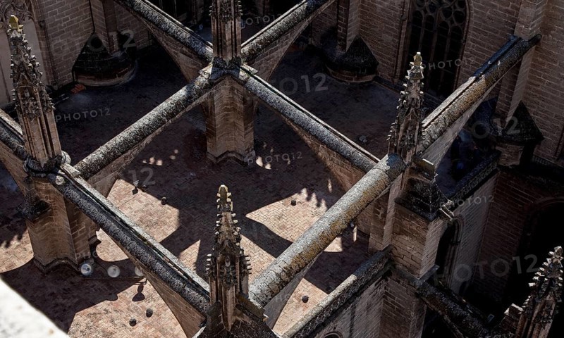 Seville, Cathedral. Roofscape with buttresses Seville, St., Saint, Saint